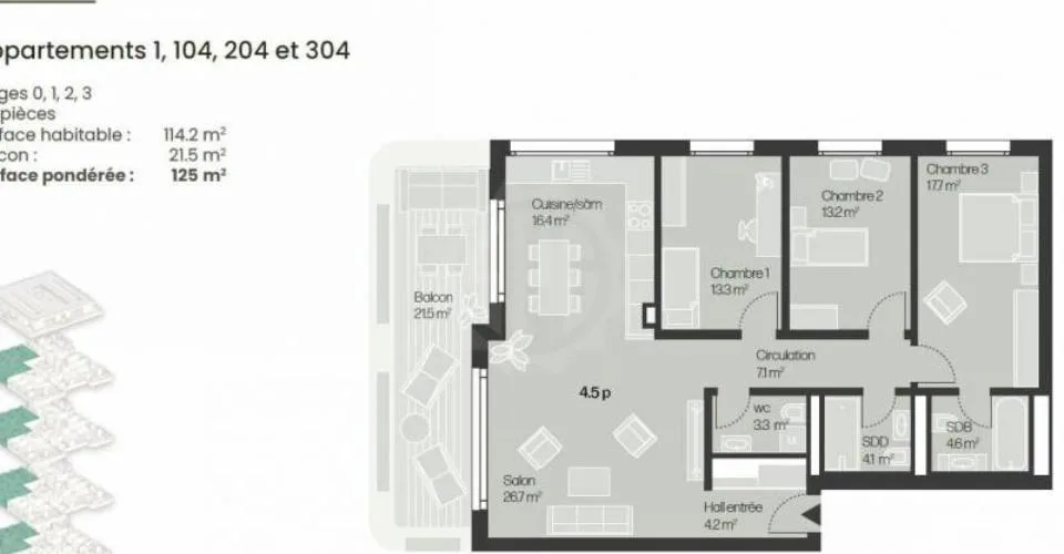 Dernier appartement 4.5 pièces neuf au 1er étage – photo 6 sur 12