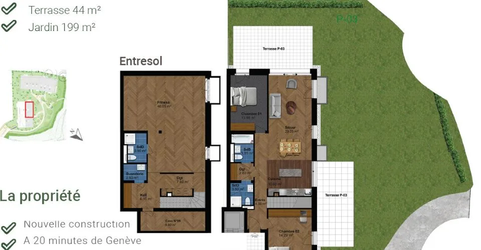 Appartement moderne de 4 pièces dans une nouvelle construction à Satigny – Foto 2 von 10
