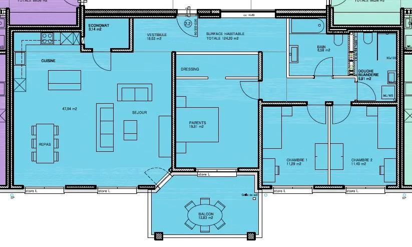 4.5 rooms of 124m2 - 1st floor