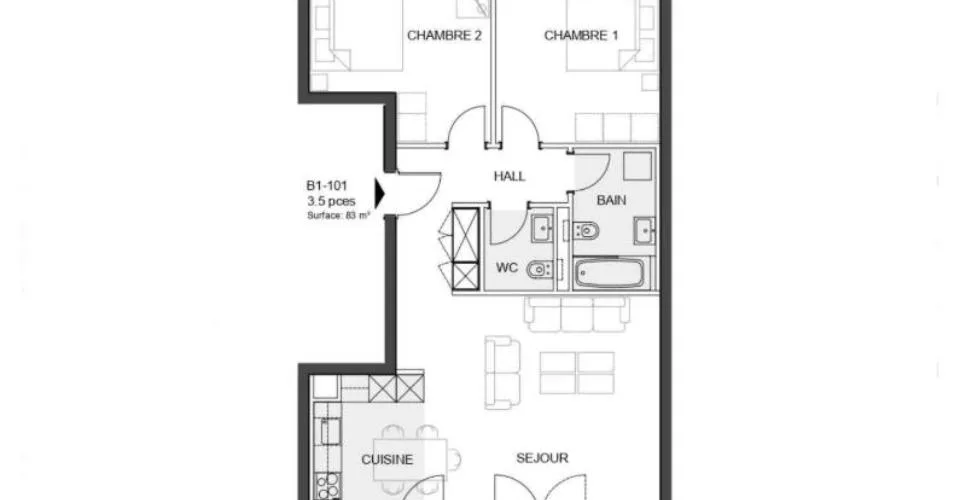 3.5 pièces traversant neuf avec balcon à Denges – photo 8 of 16