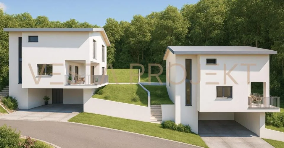 Genehmigtes Bauprojekt für zwei moderne Einfamilienhäuser mit Minergie-Standard und Panoramablick – Foto 11 von 14