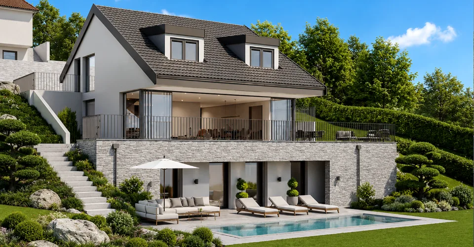 Villa individuelle "Plein Sud" avec piscine extérieure à Chexbres – photo 1 sur 22