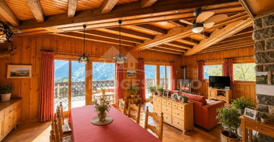 MAGNIFIQUE CHALET AUX VOLUMES EXCEPTIONNELS ET FORT POTENTIEL – photo 2 sur 26