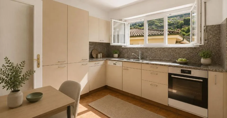 Viganello: generoso 3.5 locali con grande balcone, 2 posti auto e posizione centrale (residenza primaria o secondaria) – foto 4 di 22