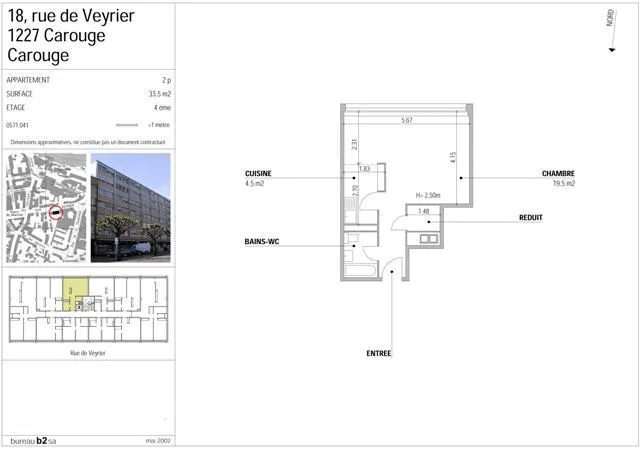 2 Zimmer Wohnung, 1227 Carouge GE