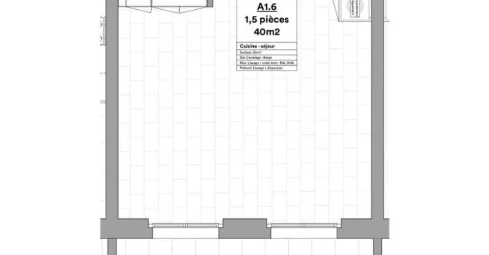 Studio de 41 m2 avec large balcon – photo 3 sur 15