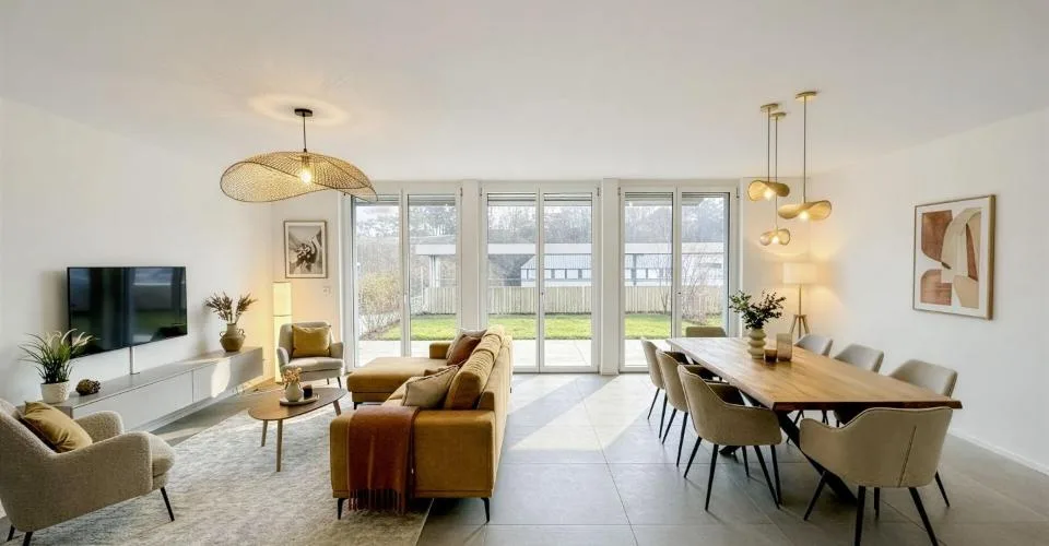 Grand appartement de 5,5 pièces en ville avec jardin et terrasses double