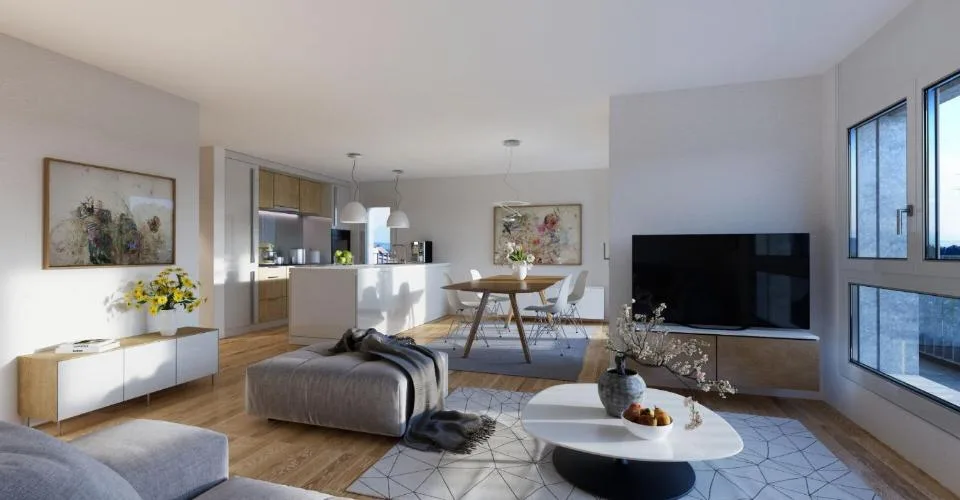 3.5 Zimmer Wohnung in Gampelen – Foto 3 von 5