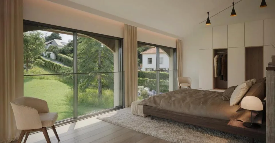 Außergewöhnliche zeitgenössische Villa mit großem Garten im Herzen von Anières – Foto 4 von 13