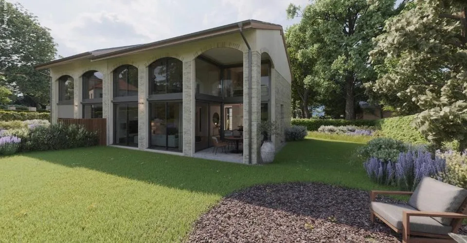 Außergewöhnliche zeitgenössische Villa mit großem Garten im Herzen von Anières – Foto 1 von 13