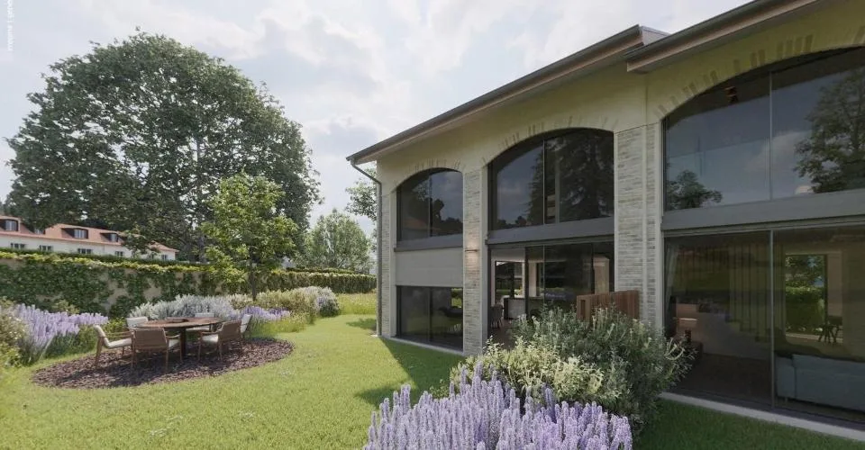 Außergewöhnliche zeitgenössische Villa mit großem Garten im Herzen von Anières – Foto 2 von 13