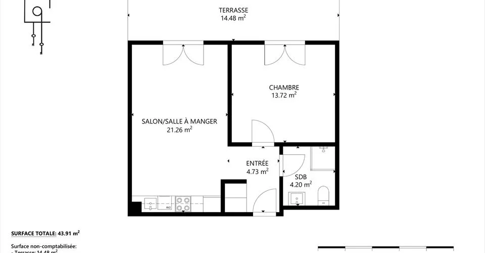 Bel appartement 1 chambre à 10min de Payerne, entièrement équipé