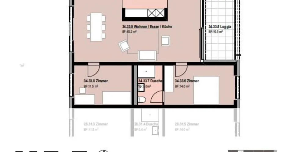 Appartement 4.5 pièces au 3ème Etage - Wohnung 4.5 Zimmer am 3. Stockwerk