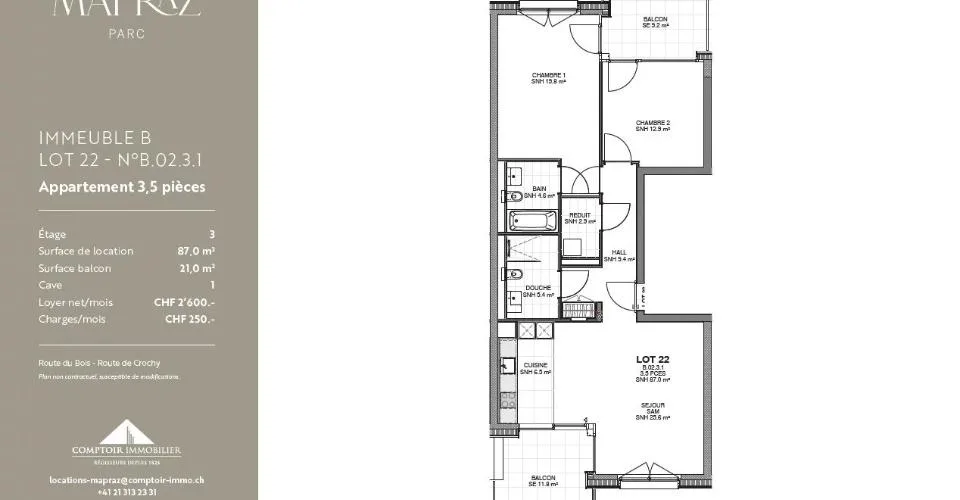 Appartements neufs 3.5 pièce à Ecublens dès 87 m² - www.mapraz-parc.c – Foto 12 von 12