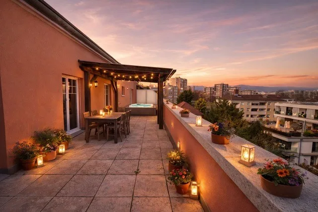 Attique exclusif avec vaste terrasse, à deux pas de la gare et du centre-ville.