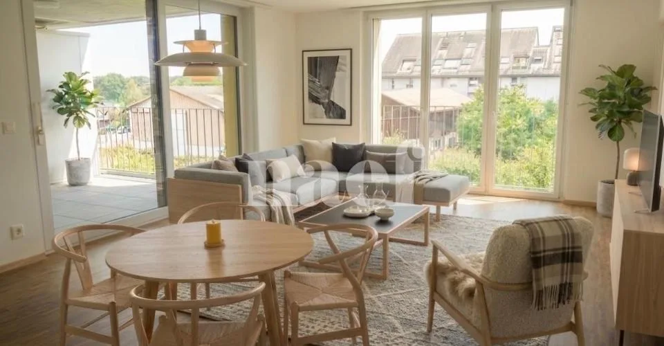 Bel appartement lumineux de 4.5 pièces au 3ème étage avec balcons