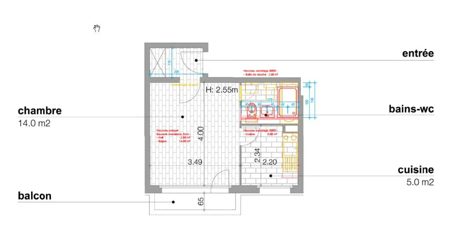 Bel appartement de 1 pièce dans le quartier sous-gare