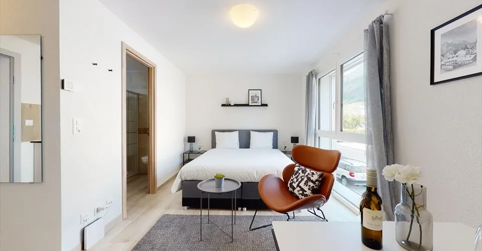 Studio moderne entièrement meublé à Aigle
