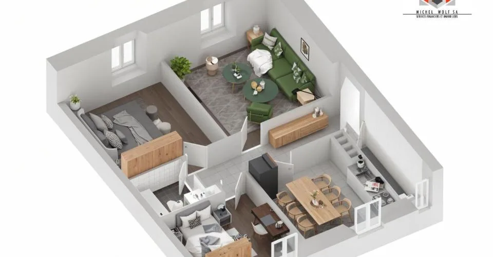 Appartements entièrement rénovés avec colonne de lavage