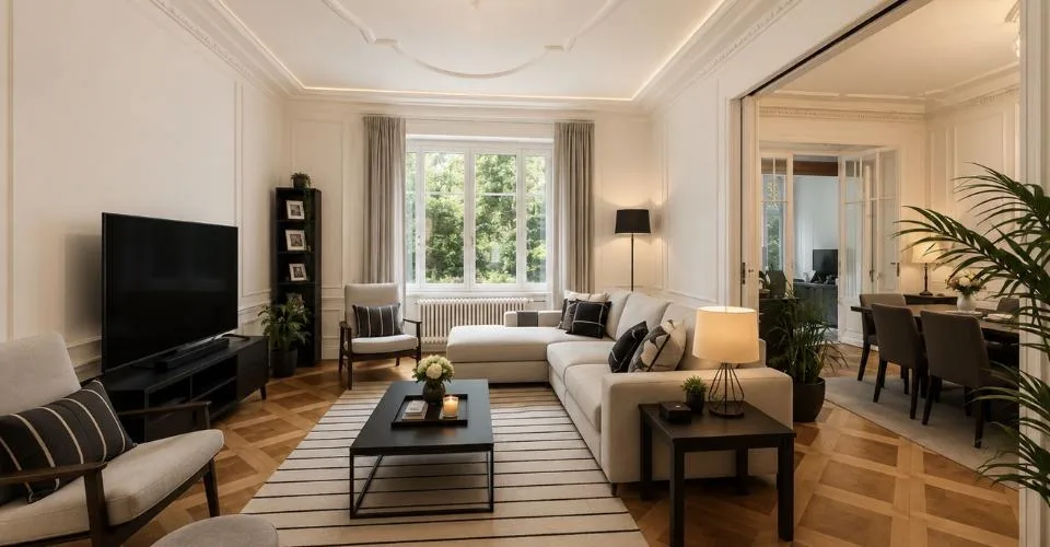 Magnifique appartement de 155 m² avec véritable jardin, face au Parc Bertrand