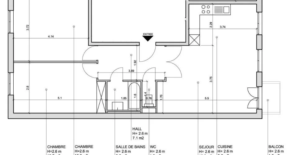 Joli appartement de 4 pièces au 3ème étage situé aux Eaux-Vives