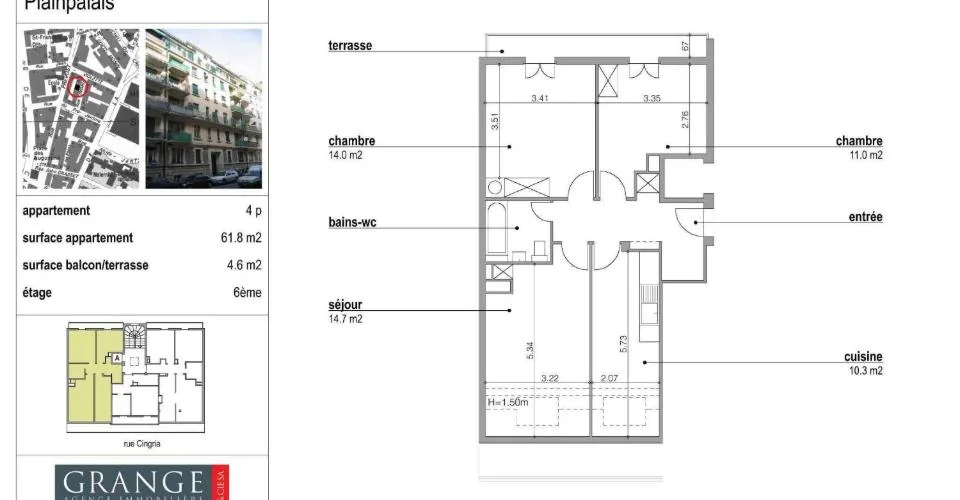 Appartement meublé de 4 pièces dans le quartier des Hôpitaux