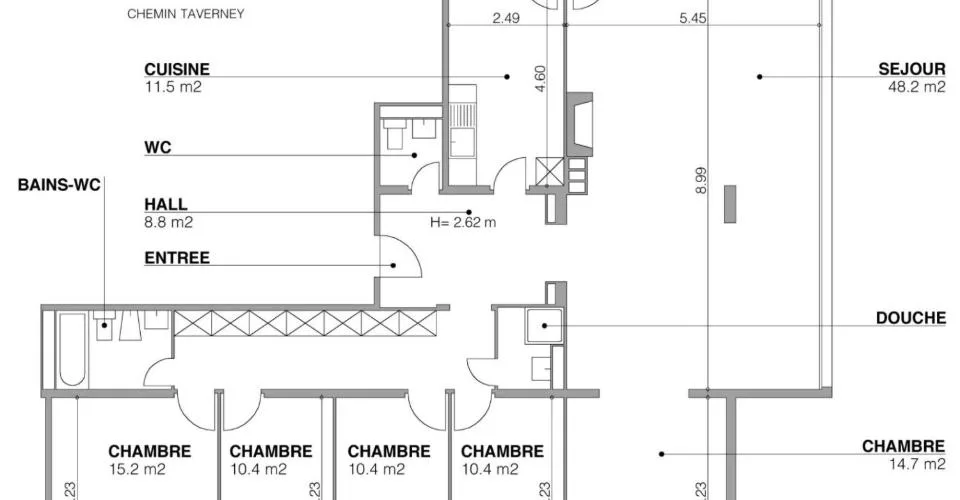 Appartement traversant