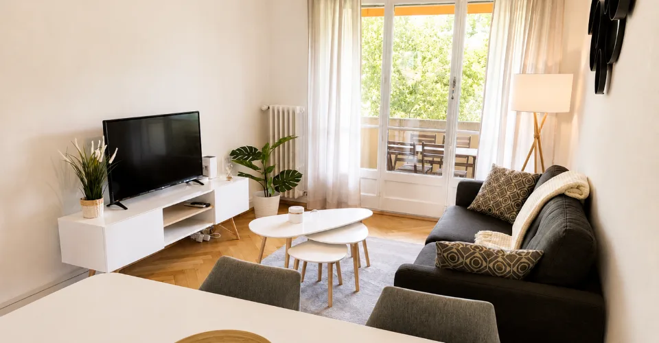 Appartement spacieux meublé d'une chambre avec balcon à Genève !