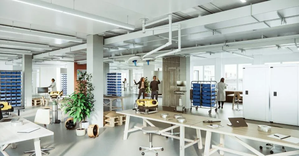 Nouveaux bureaux refroidis avec vue directe sur les pistes 16-34