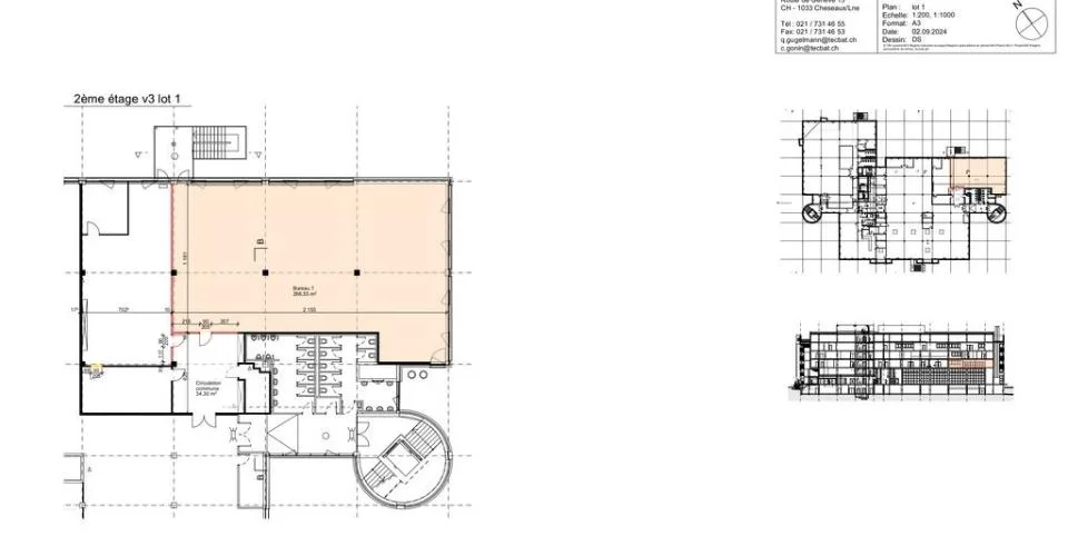 Bureaux proches de l'autoroute A1 et de la gare CFF