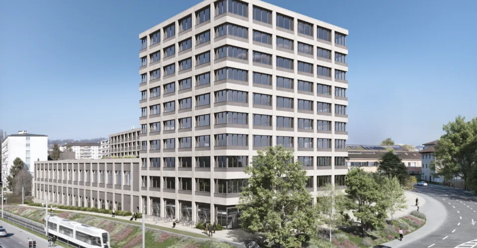 Vaudbureaux Minergie plateaux de 750 m2 divisibles dès 350 m2 au pied métro M1 et Gare CFF