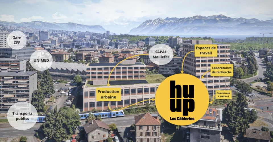 Vaudbureaux Minergie plateaux de 750 m2 divisibles dès 350 m2 au pied métro M1 et Gare CFF