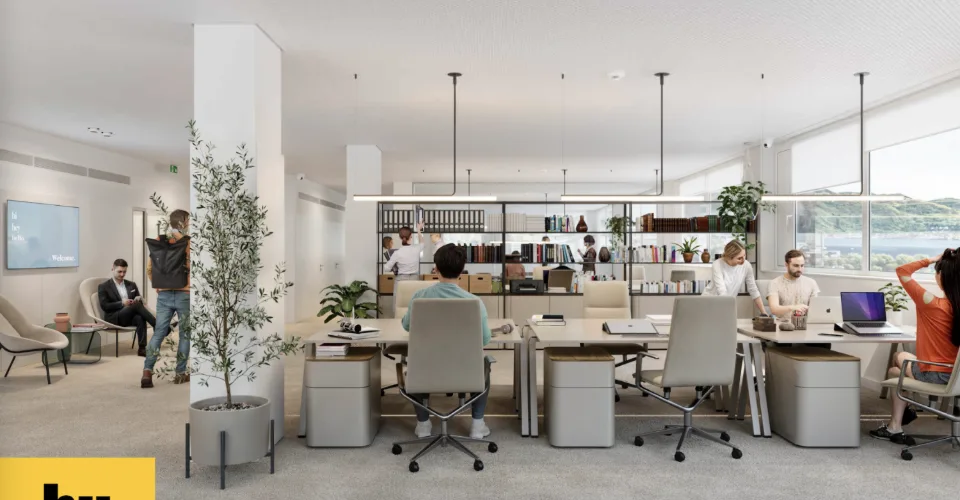 Vaudbureaux Minergie plateaux de 750 m2 divisibles dès 350 m2 au pied métro M1 et Gare CFF