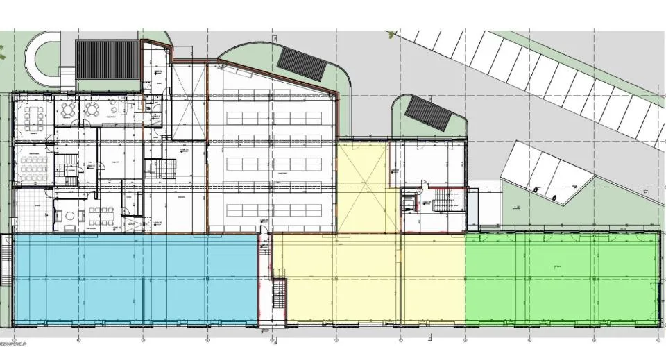 Ateliers & bureaux neufs à louer – ZI Budron, Mont-sur-Lausanne – Lots modulables dès 381 m² – Bâtiment Minergie