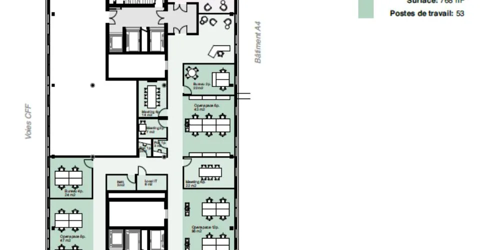 Bureaux premium à louer, secteur aéroport, au sein du quartier de l’étang à Genève