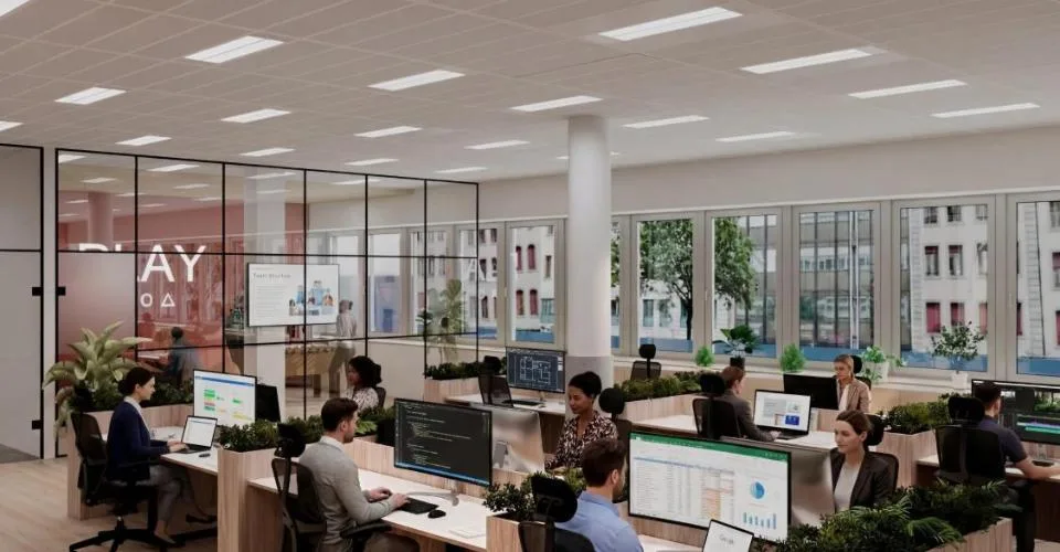 Surfaces administratives dans un bâtiment entièrement rénové