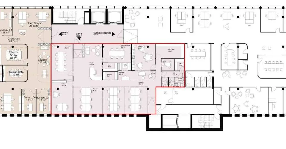À louer – Bureaux bruts à aménager au Quartier de l'Étang