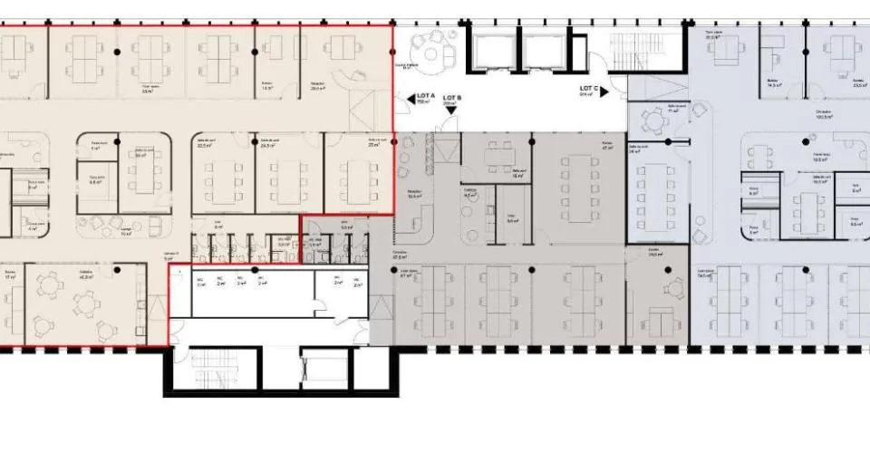 À louer – Bureaux bruts à aménager au Quartier de l'Étang