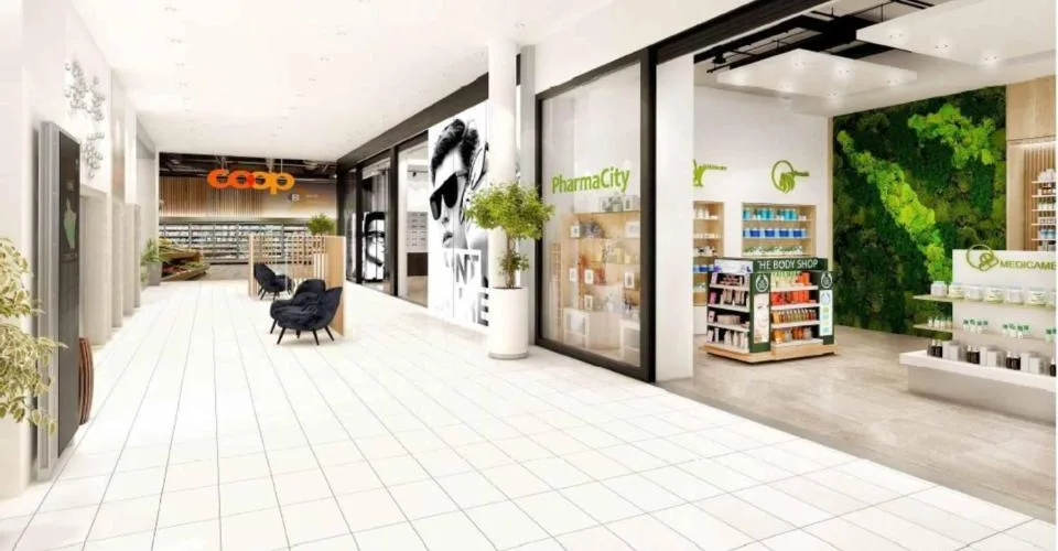 Arcades commerciales sises au Centre de Rolle