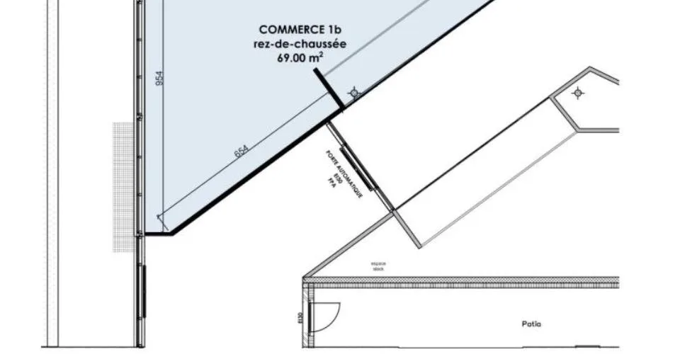 Surface commerciale de 69m2 à louer à Saxon
