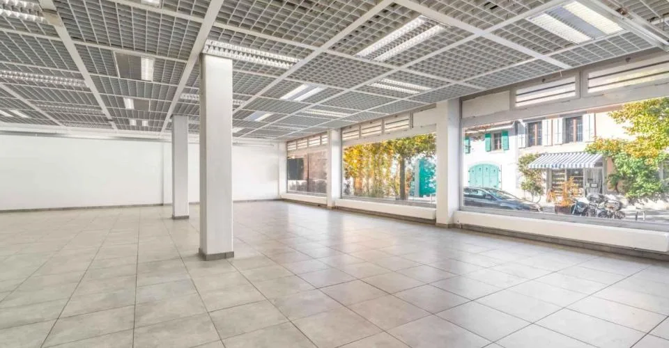 Chêne-Bourg - CHF 300.--m2-an - Arcade de 470m2 avec un dépôt au sous-sol d'environ 230m2