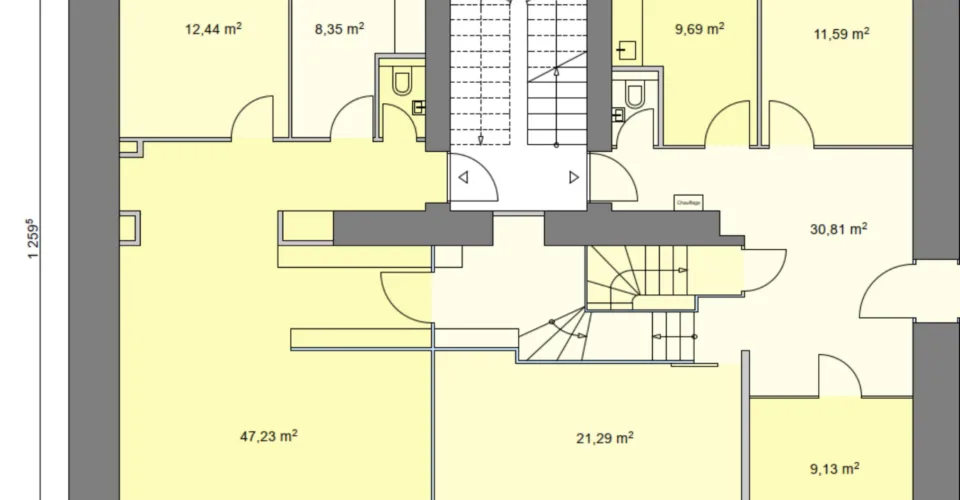 Eaux-Vives - CHF 442.--m2-an - Surface Commerciale de 216 m2