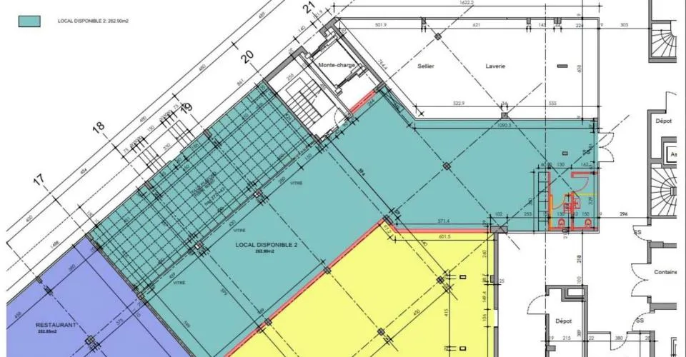 Chêne-Bourg - CHF 350.--m2-an - Arcade de 263m2 + dépôt au sous-sol d'environ 230m2