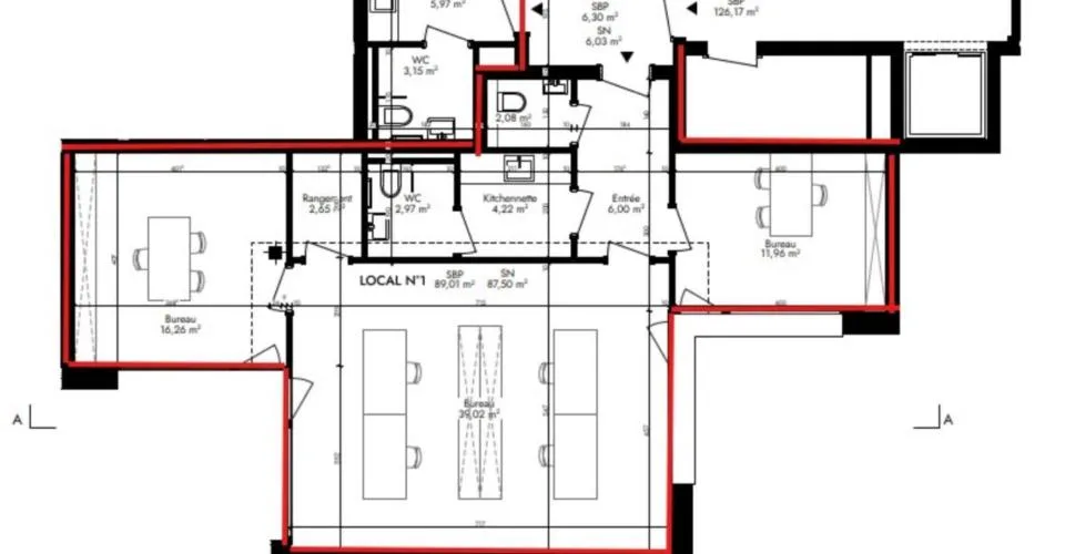 Petit-Lancy - CHF 344.--m2-an - surface commerciale d'environ 92 m² au Rez