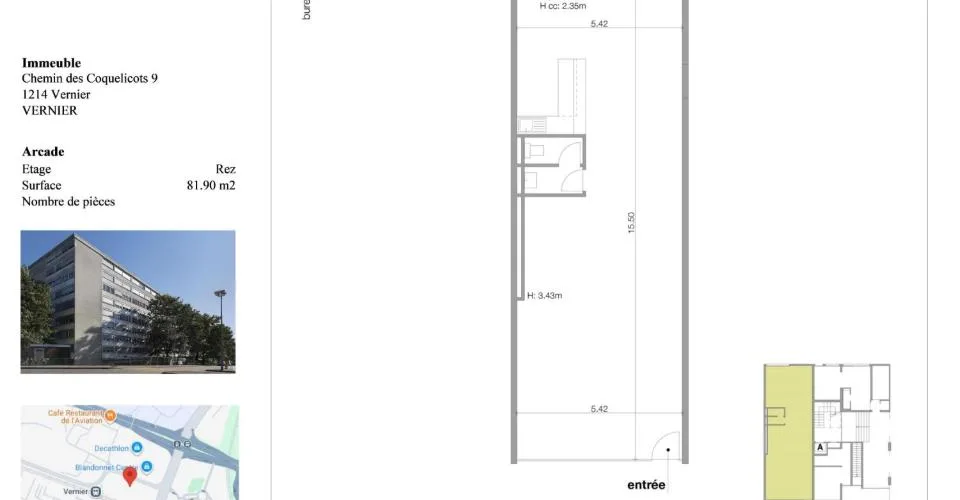 Vernier, arcade à louer