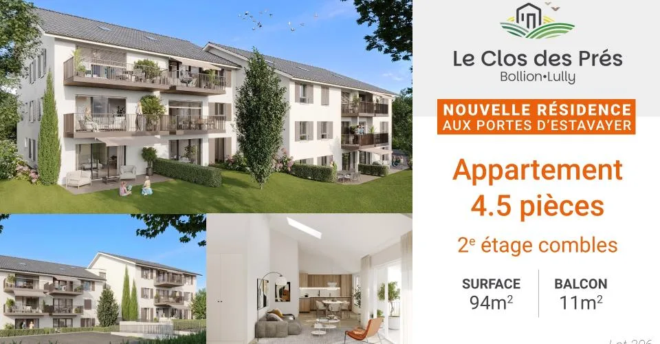 4.5 pièces sous combles dernier étage sud/ouest