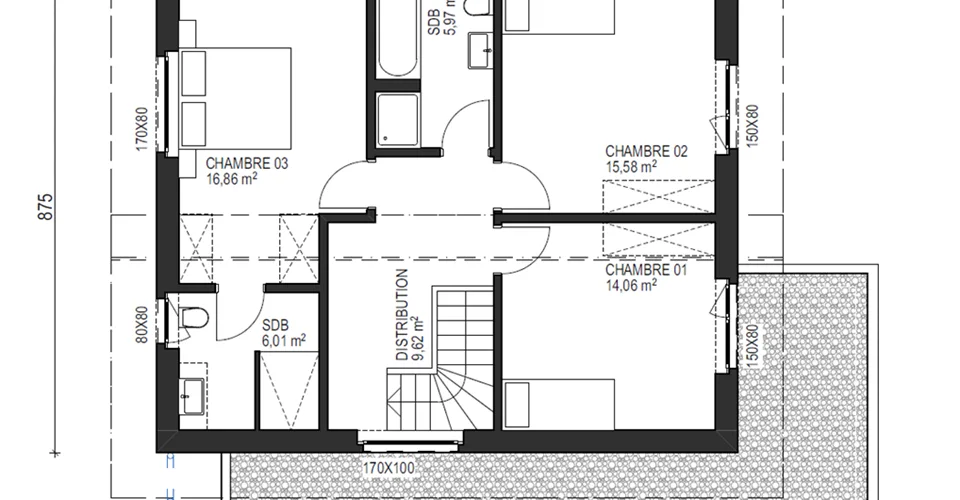 Magnifique villa d'architecte sur plans