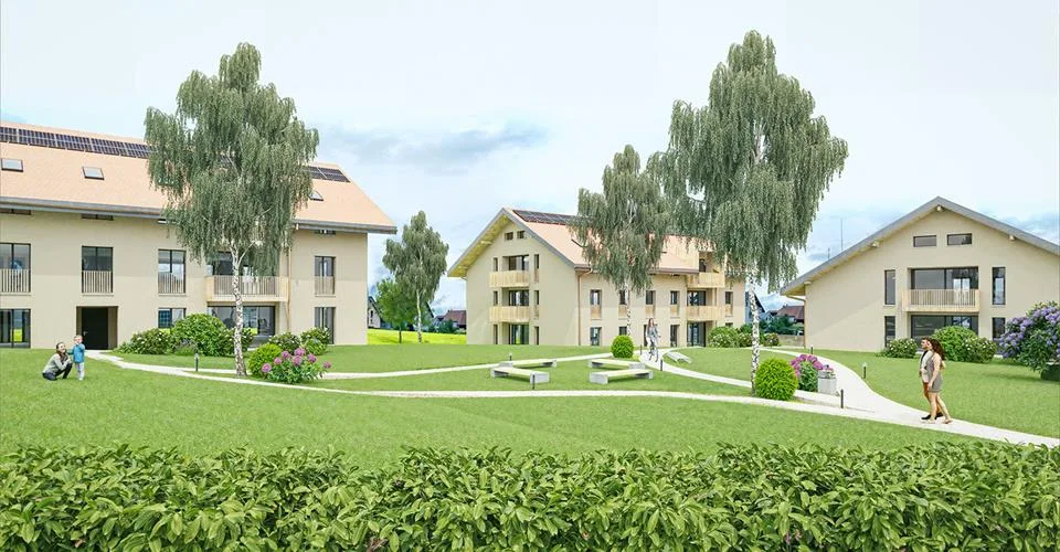2.5 pièces avec terrasse et jardin dans PPE de 9 appartements