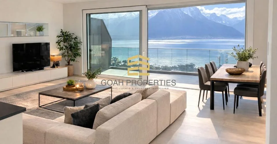 Magnifique appartement de 3,5 pièces avec vue panoramique sur le lac Léman