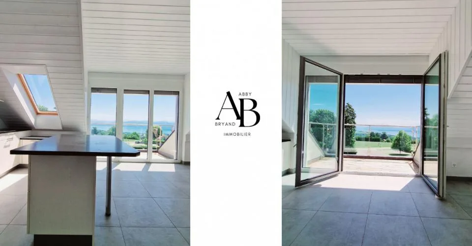 En exclusivité, Duplex vue lac et Mont-Blanc, centre Village à Arzier